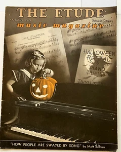 October 1939 Magazine "The Etude Music Magazine" w/ Girl & Pumpkin Cover * - Picture 1 of 17