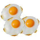3 Pcs Simulated Omelette Model Pvc Artificial Poached Egg Toys