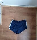 ADIDAS MADE IN WEST GERMANY SHORTS RUNNING VINTAGE RETRO POLYAMID BLUE SIZE D5 S