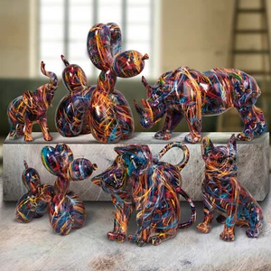 Supernova Art Animal Figurines Cat Dog Sculpture Bulldog Statue Home Decor Gift - Picture 1 of 29