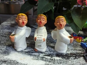 VTG MCM 1950s Novelty 3 Paper Mache Angel Choir Boys Japan Holt Howard Era - Picture 1 of 15