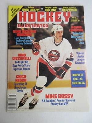Mike Bossy New York Islanders enero 1983 revista ilustrada de hockey Wayne Gretzky Foto 1 de 4