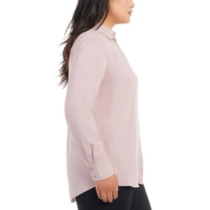 Dalia Women's Plus Size XXL Ash Lily Long Sleeve Button Front Shirt Blouse NWT - Picture 1 of 7