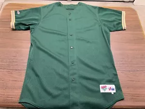 VTG Majestic Authentic Diamond Collection MLB Blank Green Baseball Jersey 48/XL - Picture 1 of 7