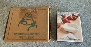 Longaberger 2002 mini 8x8 baking dish & wrought iron stand *sealed* - Picture 1 of 3