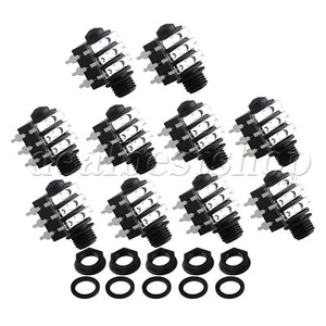 10pcs 6 Pin 1/4"" Stereo Audio PCB Panel Mount Headphone Socket Female 6.35mm - Picture 1 of 7