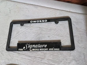 Signature Ford Lincoln Merc Jeep Eagle Owosso Mi Dealership License Plate Frame - Picture 1 of 1