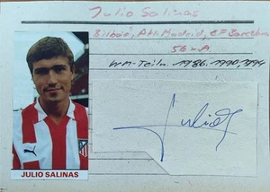 Julio Salinas +Autogramm u. Foto auf Karteikarte+ WM-Teilnehmer 1986,1990,1994 - Picture 1 of 1