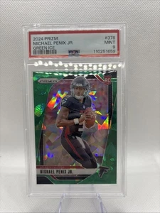 2024 Panini Prizm - Rookies Michael Penix Jr. #378 Green Ice Prizm (RC) PSA9  - Picture 1 of 2