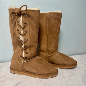 Neu EMU Australia Platinum Hi Lace Winterstiefel US 8 Lammfell Wildleder - Bild 1 von 10
