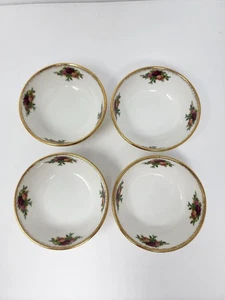4er Set Royal Albert Old Country Roses Obst Dessert Schalen Goldrand 3-7/8" - Bild 1 von 4