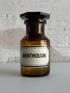 Apothekerglas Braunglas Antik vintage 100ml Medizin "Mentholum" Sammler Apotheke - Bild 1 von 2
