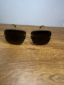 DEZI EYEWEAR Randlose Sonnenbrille Schwarz/Gold Limited Edition 62-13 2000er SAUBER - Bild 1 von 12