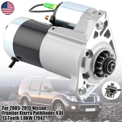 Starter For 2005-15 Nissan Frontier Xterra Pathfinder 4.0L 13 Teeth 23300-EA200 - Изображение 1 из 4