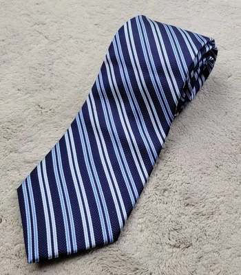Corbata Brooks Brothers resistente a las manchas de seda pura para hombre azul a rayas hecha en EE. UU. Nueva Foto 1 de 4