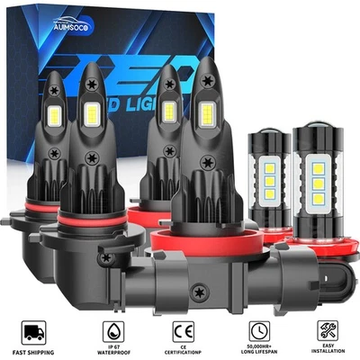 For Nissan Quest 2011 2012 2013 2014-2017 6x LED Headlight Bulbs + Fog Light Kit - Image 1 of 4