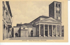 Cartolina d'epoca - SANTHIA' - (VC) Chiesa e Municipio - Imagen 1 de 1