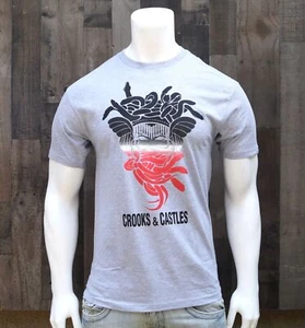 Nueva Camiseta Crooks Castles Streetwear Medusa C2110714 Gris para Hombre S/S RCRCA-14 - Imagen 1 de 5