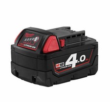 MILWAUKEE BATTERIA LITIO ORIGINALE 18V 4.0Ah mod. M18 B4 LITIO GARANZIA ITALIANA