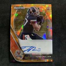 2021 Prizm Draft Picks #DPA-TOP Tony Poljan RC Auto Orange  Cracked Ice Prizm