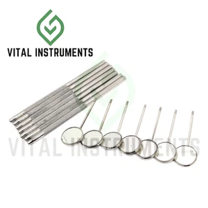 7 piezas espejos bucales #4 con asas de un solo vástago instrumentos dentales ENT acero inoxidable - Imagen 1 de 1