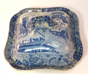 Antique Spode 9.25" Blue & White Castle Pattern Lidded Tureen c1830 GAC - Picture 1 of 15
