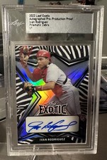 2022 Leaf Exotic Ivan Rodriguez AUTO PRE-PRODUCTION PROOF PRISMATIC Zebra #1/1