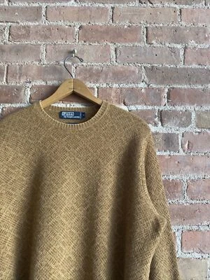 Suéter Vintage Polo Ralph Lauren Para Hombre, 100% Lana, Talla Mediana Oro Diamantes Foto 1 de 4