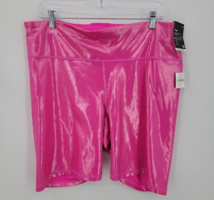 Gap Bike Shorts Womens XL Pink Metallic High Rise Activewear Athletic 7" Inseam