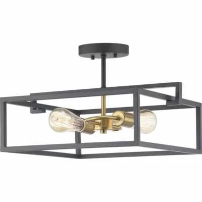 Progress Lighting Blakely Collection 2-Light Graphite Semi- Flush Mount - Image 1 of 4