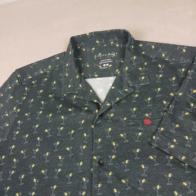 Stone Rose XL Mens Shirt Casual Camp Hawaiian Bowling Martini All Over Stretch - Image 1 of 4
