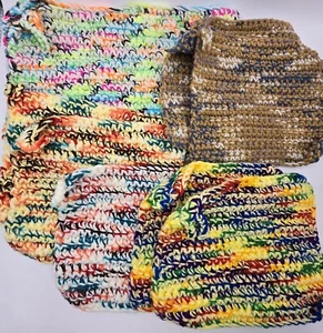 Lot of 9 Hand Crocheted - 8 Potholders Approx 8.5x7" & 1 Trivet 12.5x9" Colorful - Picture 1 of 6