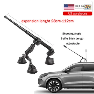Car Suction Cup Mount Bracket+Selfie Stick For Insta360 ONE X4 X3 X2 DJI Camera - Picture 1 of 10