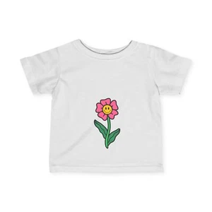 Happy Flower Infant Tee, Cute Baby Shirt, Toddler Flower Tee, Spring Gift, Baby - Picture 1 of 37