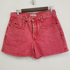 Vintage Guess Womens Jean Shorts Size 2 Red High Rise ? Patch Five Pocket Denim