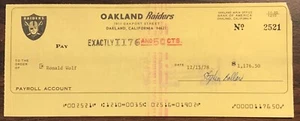 Ron Wolf 1978 Oakland Raiders signed check BAS Green Bay Packers - Picture 1 of 4