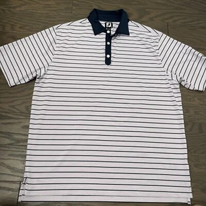FootJoy FJ Purple Striped Performance Stretch Mens Golf Polo Shirt XL X-Large - Picture 1 of 12