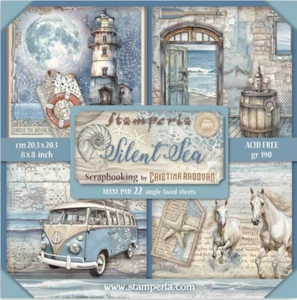 Stamperia SILENT SEA - MAXI PAD - 22 HOJAS - 8" X 8" - UNA CARA - Imagen 1 de 24