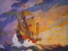 86884 LANDSCAPE COLUMBUS SANTA MARIA SHIP NEW Wall Print Poster CA