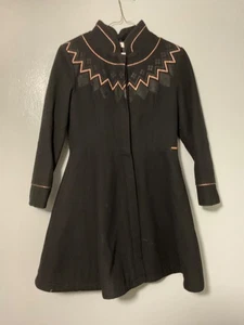 Jean Paul Gaultier Junior Trench Coat 12A Black gold trim - Picture 1 of 2