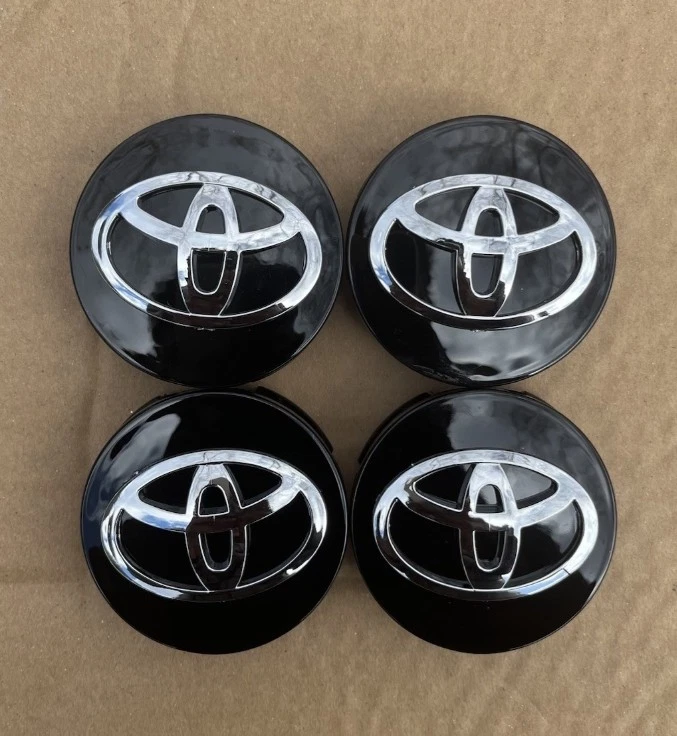 4 x Wheel Center Hub Caps Black Base Emblem 62mm Fit For Toyota Camry Corolla Foto 1 de 4