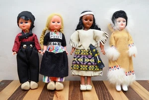 Vintage International kleine Puppen - 4 Stück - Holländer - Eskimo - Indianer - Bild 1 von 13