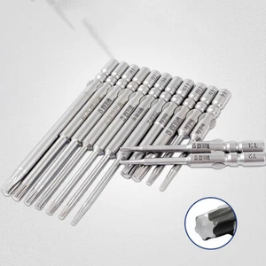 T1-T15 Tip 4mm Long Magnetic Torx Screwdriver Bits Round Head Dia 40mm-100mm - Picture 1 of 12