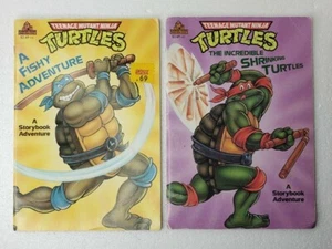 1990 Teenage Mutant Ninja Turtles Storybook Adventure Paperback Books Lot of 2 - Picture 1 of 5