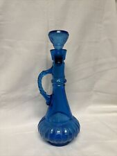 Vintage 1973 JIM BEAM Blue Glass Genie Bottle Decanter with Stopper /hge