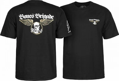 Powell Peralta BONES BRIGADE WINGED RIPPER LOGO T Shirt BLACK - Image 1 of 4