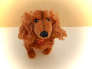 Dackel Waldi von Steiff, Mohair, 60er Jahre, mit Knopf,Fahne,Schild - Bild 1 von 6