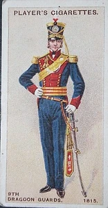 9TH (QUEEN'S ROYAL) LANCERS circa 1815 Vintage Historic Uniform Card - Picture 1 of 1