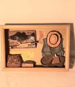 Rustic Fishing Cabin Decorative Shadow Box - Picture 1 of 1