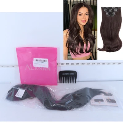 ALXNAN CLIP EN EXTENSIONES DE CABELLO 16" GRUESO CABELLO LISO EN CAPAS - MARRÓN OSCURO Foto 1 de 4